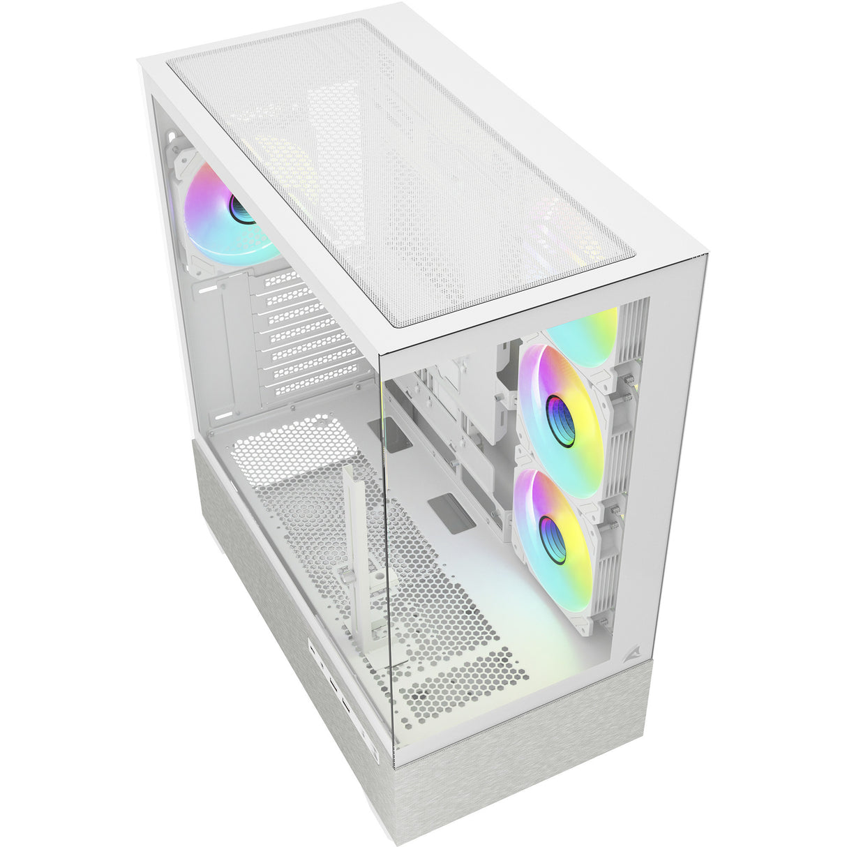 Boîtier tour midi Sharkoon ak7 argb (blanc | 2x USB-A | 1x USB-C | RGB | verre trempé)