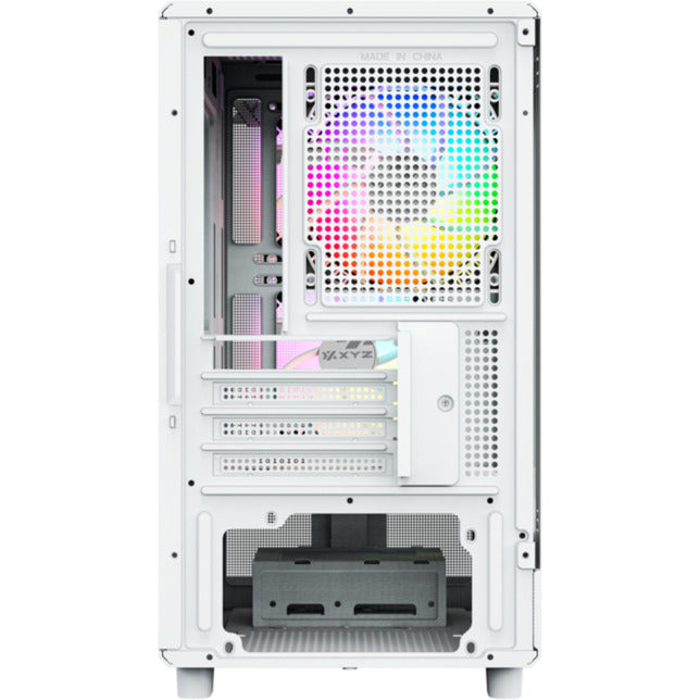 Boîtier tour midi Xyz pc gear atom (blanc | 2x USB-A | 1x USB-C | verre trempé)