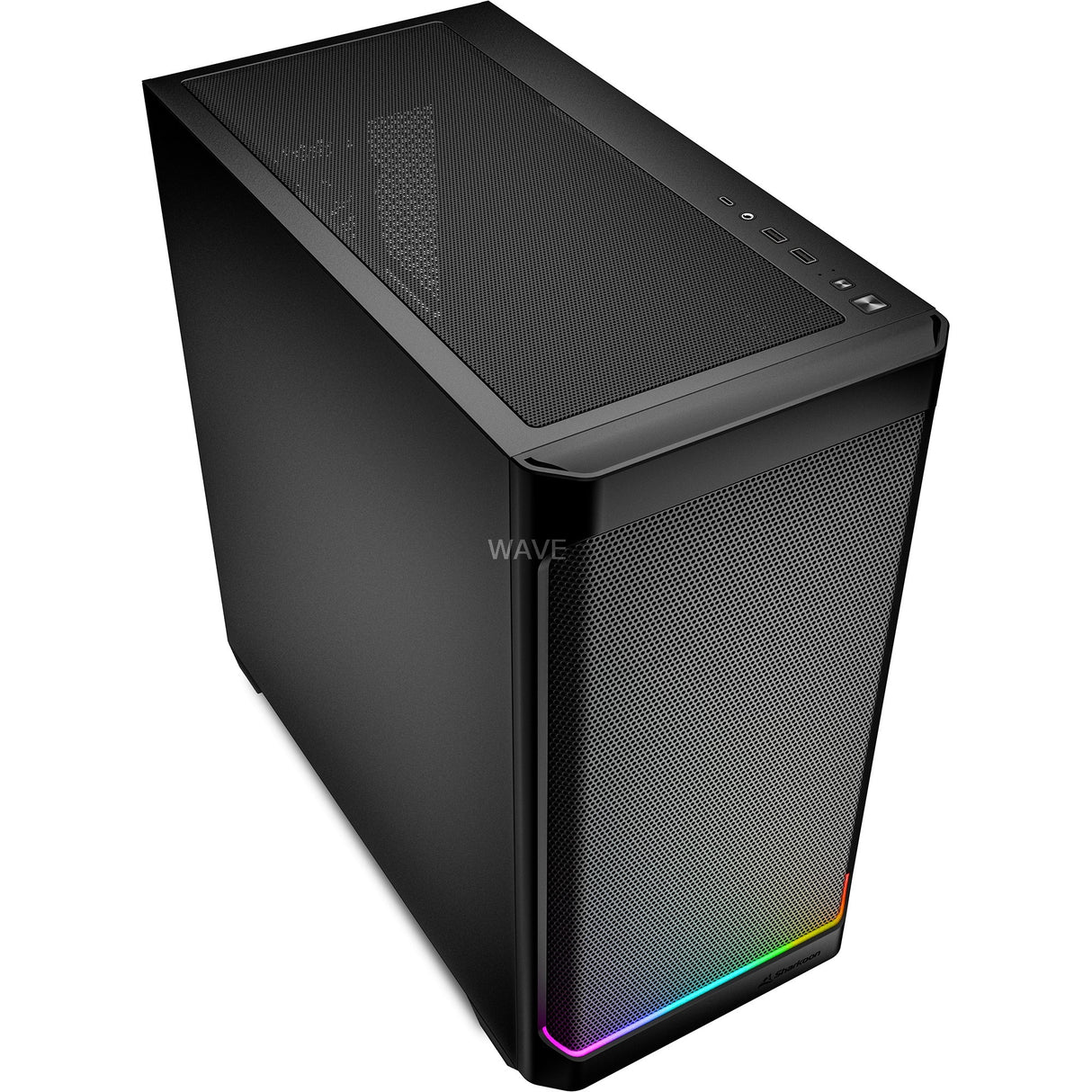 Boîtier mini tour Sharkoon mk4 rgb strip (noir | 2x usb-a | 1x usb-c | rgb)