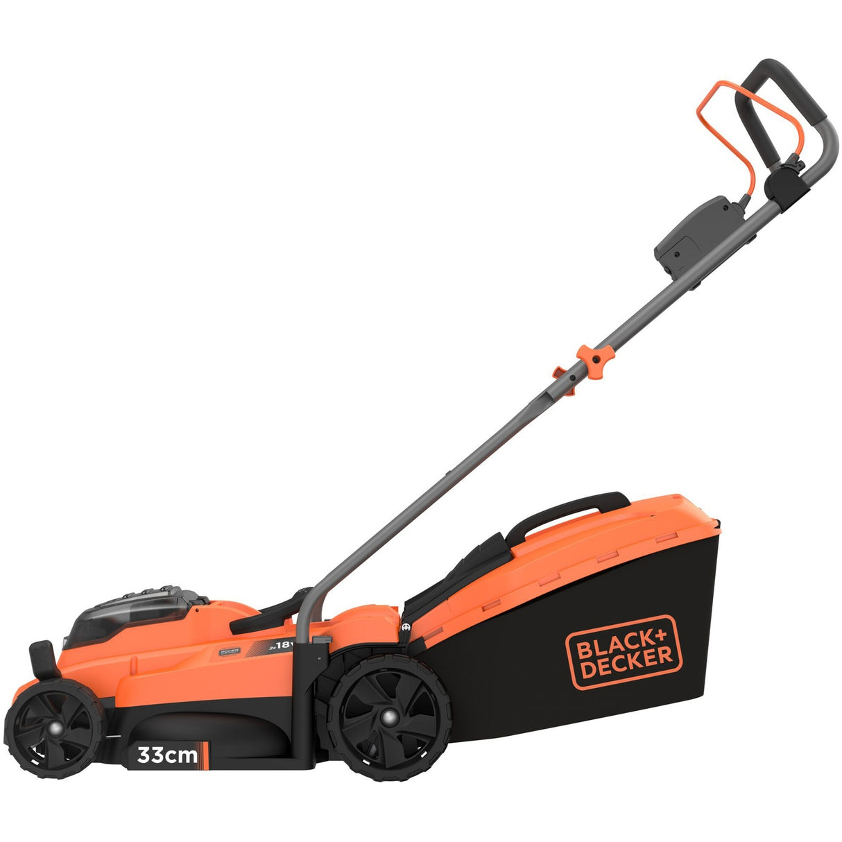 Tondeuse à gazon Black+decker bcmw3318l2-qw 2x 18v (orange noir, 2x batterie 18v 2,5ah et chargeur inclus)