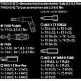Wera 7440 41 42 Jeu de tournevis dynamométriques Kraftform 0,3-6,0 nm (noir vert, 27 pièces, avec mandrin sans clé Rapidaptor)