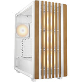 Boîtier tour midi Sharkoon rebel c70g rgb (couleur bois blanc | 2x usb-a | 1x usb-c | rgb | verre trempé)
