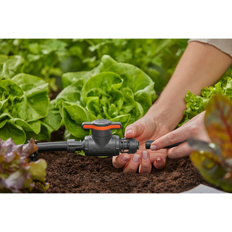 Vanne d'arrêt et de régulation du système micro-goutte Gardena 13 mm (1 2 ) (gris orange)