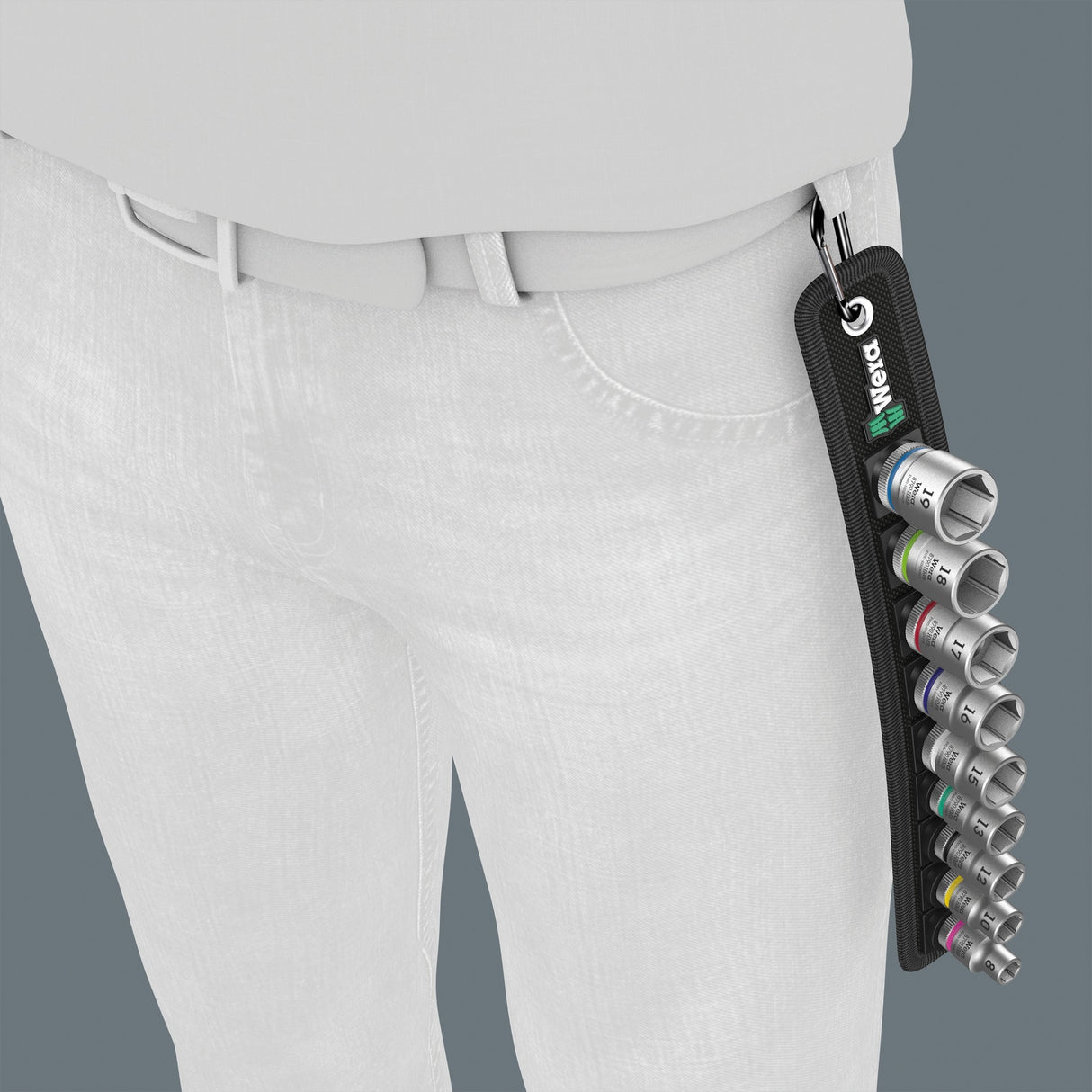 Wera Belt B 4 Jeu de douilles Zyklop Clé à douille (argent noir, 9 pièces, avec entraînement 3 8)