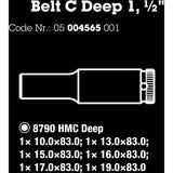 Wera Belt C Deep 1 jeu de douilles, 1 2 clés à douille (noir, 6 pièces)