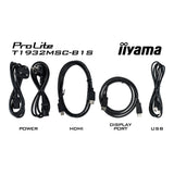 Moniteur à écran tactile Iiyama prolite t1932msc-b2s 19 (noir, VGA, HDMI, port d'affichage, audio, écran tactile)