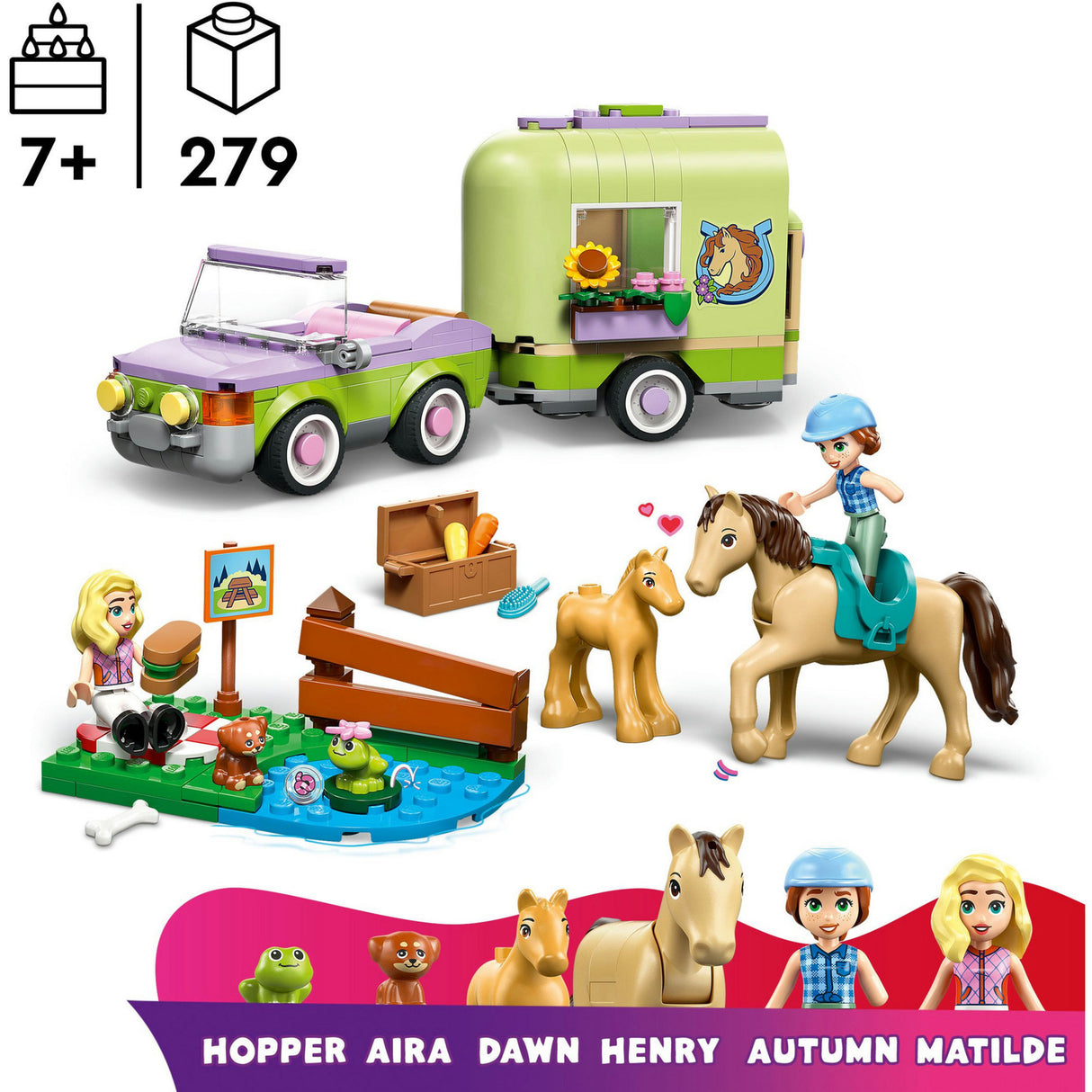 Lego Friends 42695 remorque avec cheval et poulain