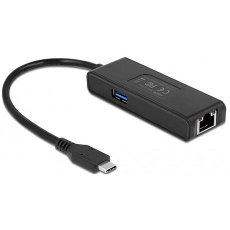 Delock Adaptateur USB-C vers LAN 2,5 Gigabit avec USB-A femelle (noir)