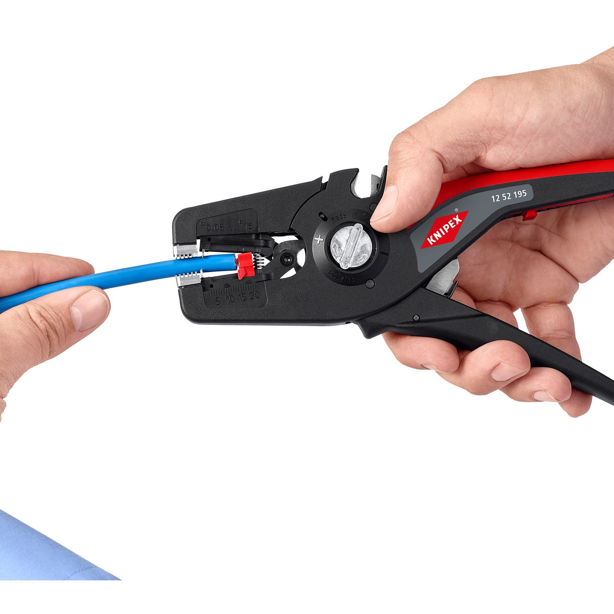 Pince à dénuder automatique Knipex | longueur 195 mm | 0,08-16 (AWG 28-5) mm² | 1 pièce - 12 52 195 - 12 52 195