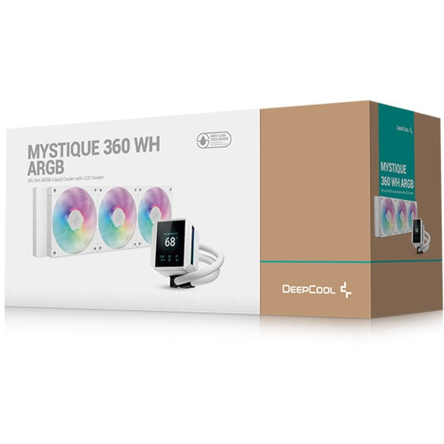 Refroidissement par eau Deepcool mystique 360 argb (blanc, connecteur de ventilateur PWM à 4 broches)