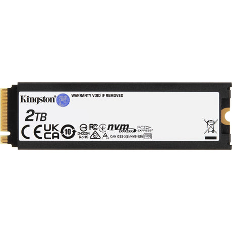 Kingston Fury Renegade avec dissipateur thermique 2 To SSD (noir, Sfyrdk 2000g, PCIe 4.0 NVMe, M.2 2280)