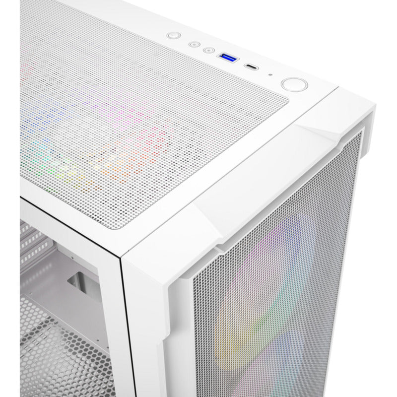 Boîtier tour midi en maille Xyz PC Gear Airone 300-X (blanc | 1x USB-A | 1x USB-C | Verre trempé)