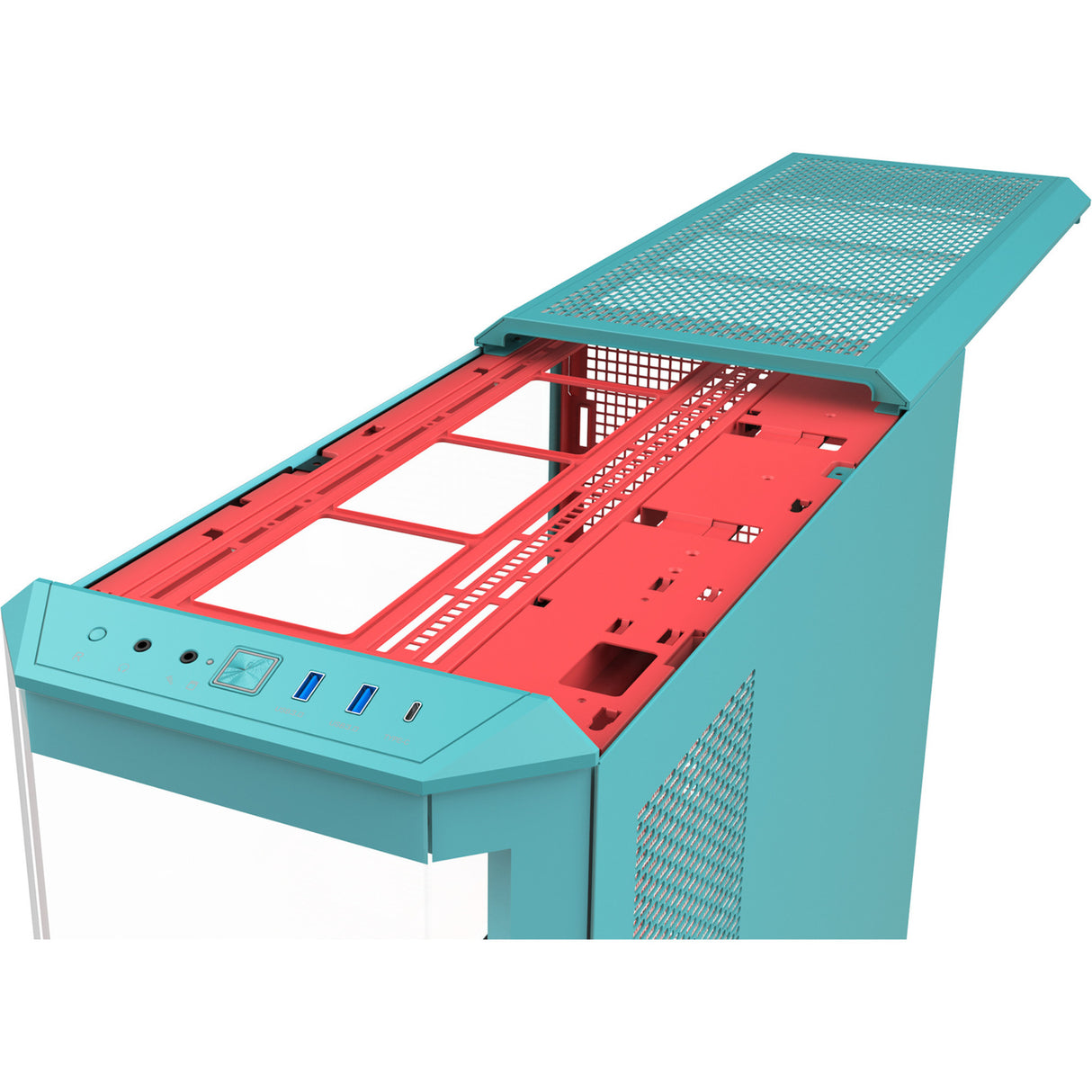 Boîtier grande tour Thermaltake view 600 tg menthe fraise (menthe berry | 2x USB-A | 1x USB-C | verre trempé)