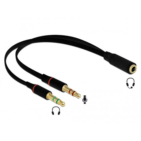 Adaptateur de casque Delock (noir, 0,2 mètres)
