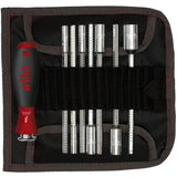 Wiha tournevis avec jeu de lames interchangeables système 6 (noir rouge, 9 pièces, avec sac enroulable)