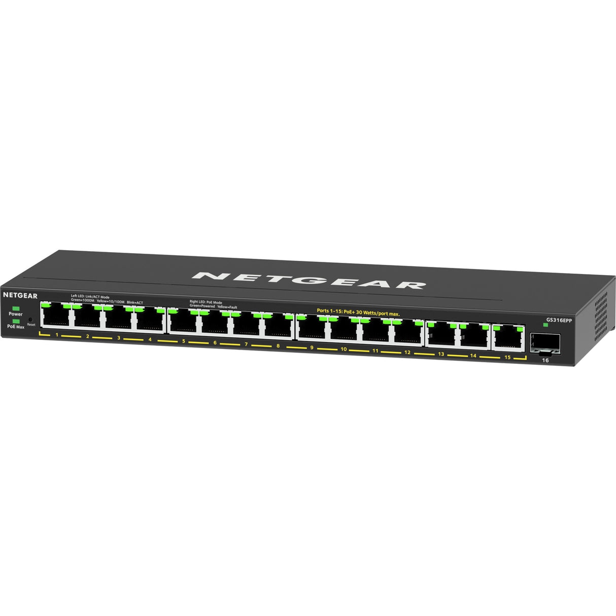 Commutateur Netgear gs316epp (noir)