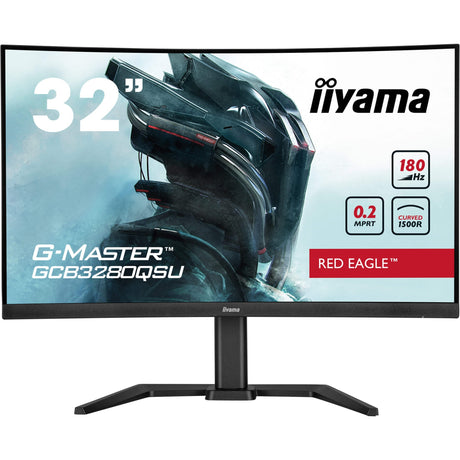 Moniteur de jeu incurvé Iiyama G-Master Red Eagle GCB3280QSU-B2 31,5 (noir, 2x HDMI, port d'affichage, 2x USB-A, USB-B, 180 Hz)