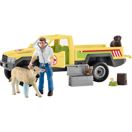 Schleich Farm World Play Set de figurines Visite chez le vétérinaire à la ferme