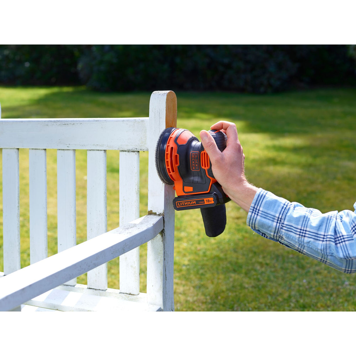 Ponceuse excentrique à batterie Black+decker bdcros18 18v (noir orange, sac de rangement, chargeur et batterie inclus)