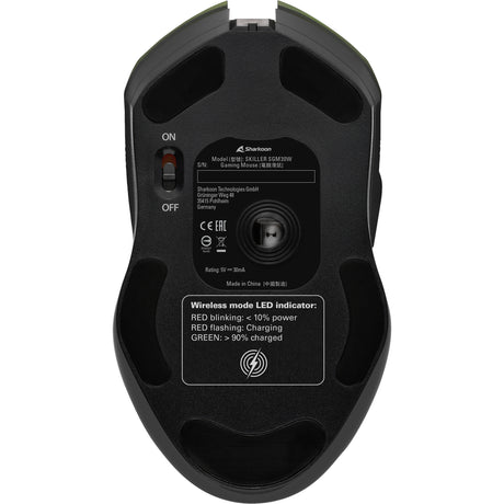 Souris de jeu Sharkoon Skiller sgm30w (noir, 600 - 6000 dpi, RVB, USB 2,4 GHz)