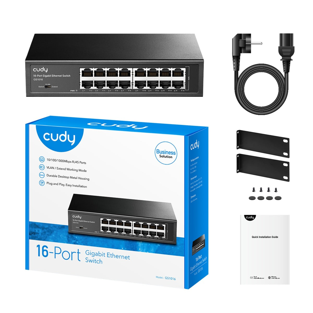 Cudy commutateur métallique gigabit 16 ports (noir)