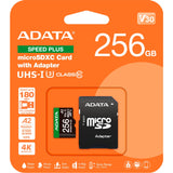 Carte mémoire Adata speed plus microSDXC 256 Go (uhs-i u3, classe 10, v30, a2)