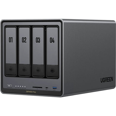 Ugreen nasync dxp4800 plus (gris, 2,5 Go-LAN, 10 Go-LAN, HDMI, 4x USB-A, USB-C)