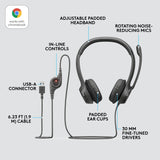 Casque logitec h390 usb noir