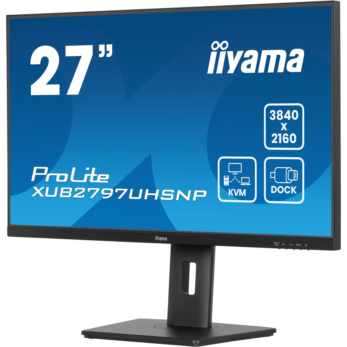 Moniteur Iiyama prolite xub2797uhsnp-b1 27 4k uhd (noir, hdmi, port d'affichage, 4x usb-a, usb-c, rj-45)