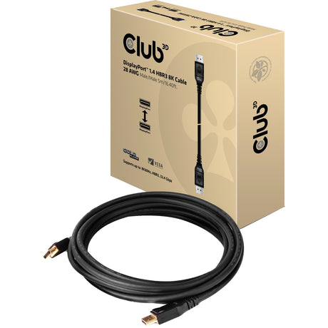 Câble Club 3d displayport 1.4 hbr3 (noir, 5 mètres, 8k 60hz)