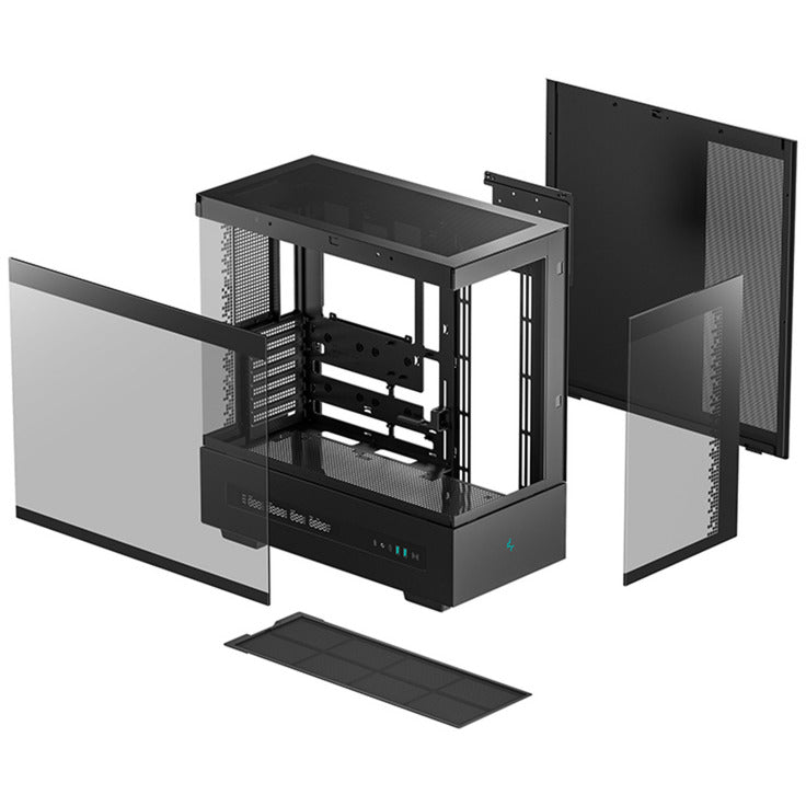 Boîtier tour midi numérique Deepcool ch690 (noir | 2x USB-A | 1x USB-C | verre trempé)