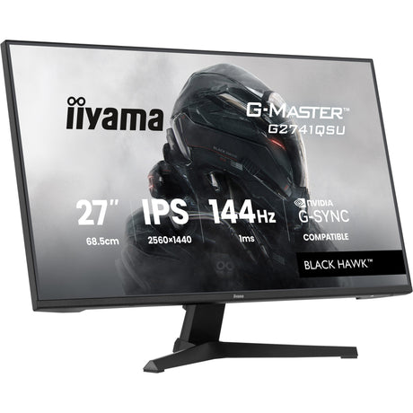 Moniteur de jeu Iiyama G-Master Black Hawk G2741QSU-B1 27 (noir, HDMI, DisplayPort, 2x USB-A, USB-B, 144 Hz)