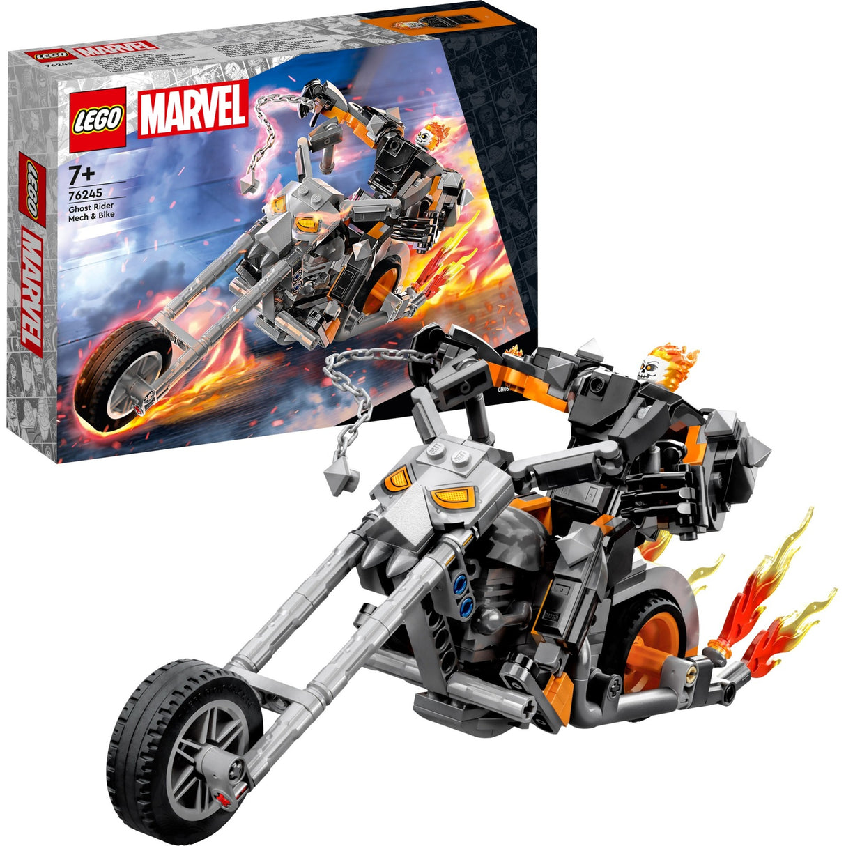 Lego Marvel - Jouet de construction de moto Mech Ghost Rider (76245)