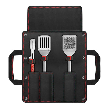 Kamado Joe Ensemble d'accessoires pour outils de gril en acier kraft Couverts de gril (3 pièces, comprend un sac de transport en toile)