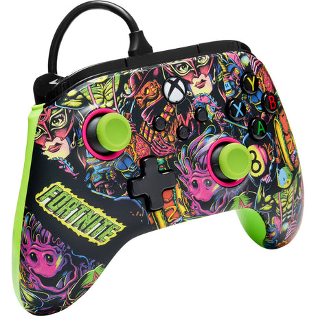 Manette Powera Advantage avec câble pour Xbox Series X|s - Fortnite : Glow (vert néon, Xbox Series X|s, Xbox One, PC)