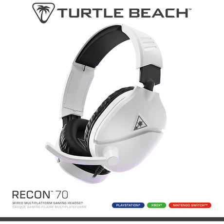 Turtle beach ear force recon 70p blanc (2024) casque de jeu supra-auriculaire (blanc, ps4, ps5, xbox series x|s, xbox one, switch, pc, mobile)
