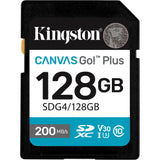 Toile Kingston, c'est parti ! plus carte mémoire SDXC 128 Go (noire, classe 10, UHS-I U3, V30)