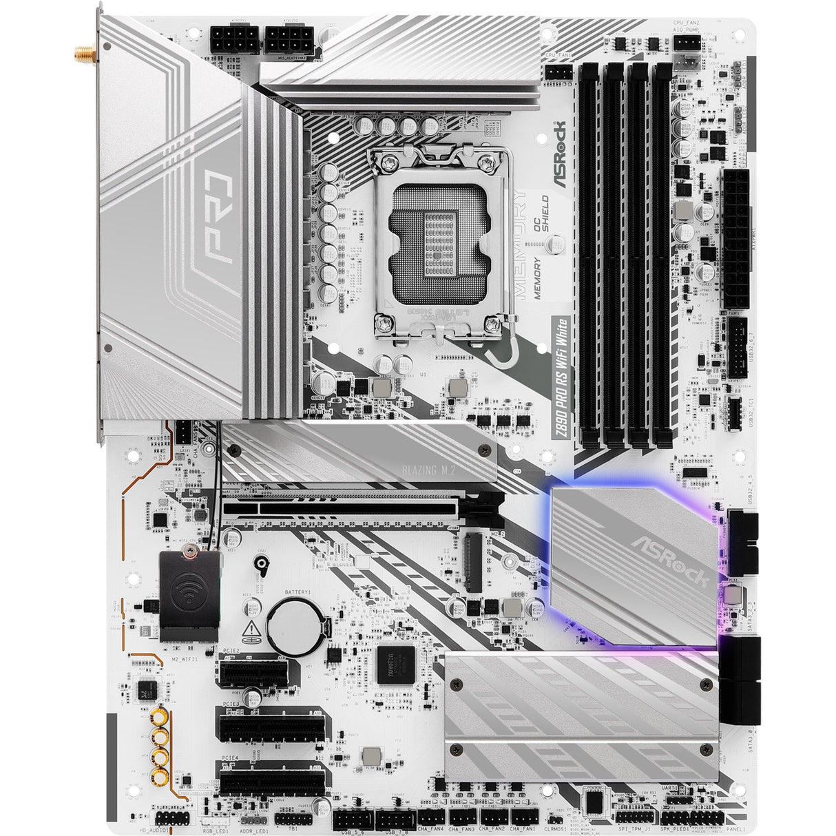 Carte mère Asrock Z890 Pro RS WiFi White Socket 1851 (blanc, RAID, 2,5 Go-LAN, Wi-Fi 6e, BT, Sound, ATX)