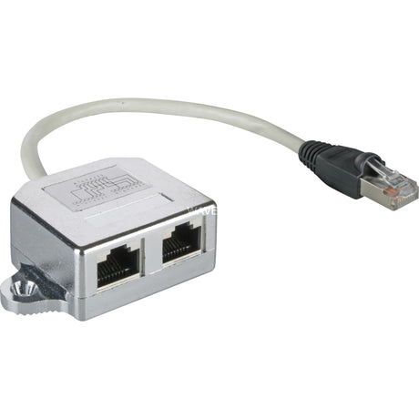 Goobay répartiteur de câble rj45 cat.5 adaptateur f utp t (argent, 2x rj45)