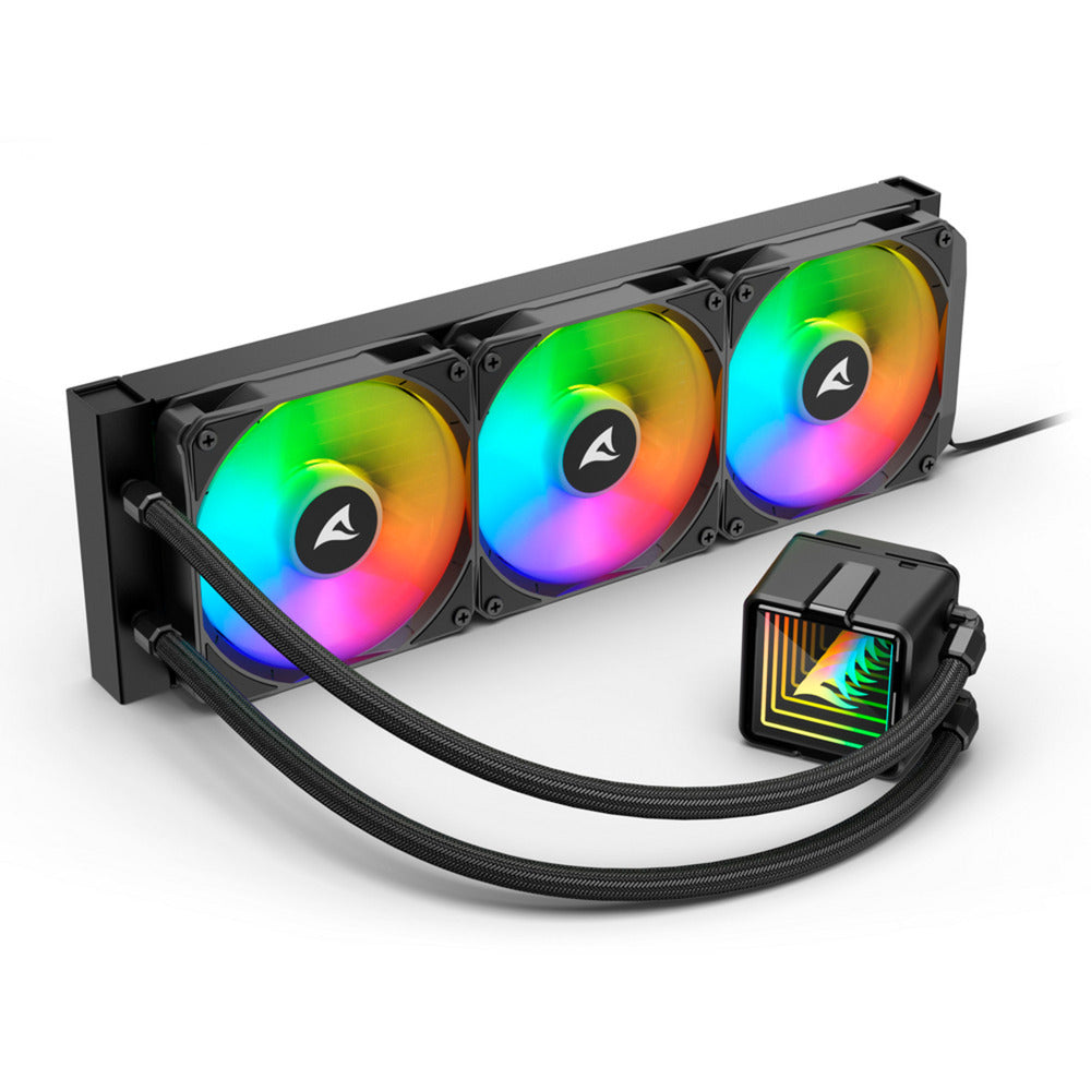 Refroidissement par eau Sharkoon s100 argb (noir, connecteur de ventilateur PWM à 4 broches)