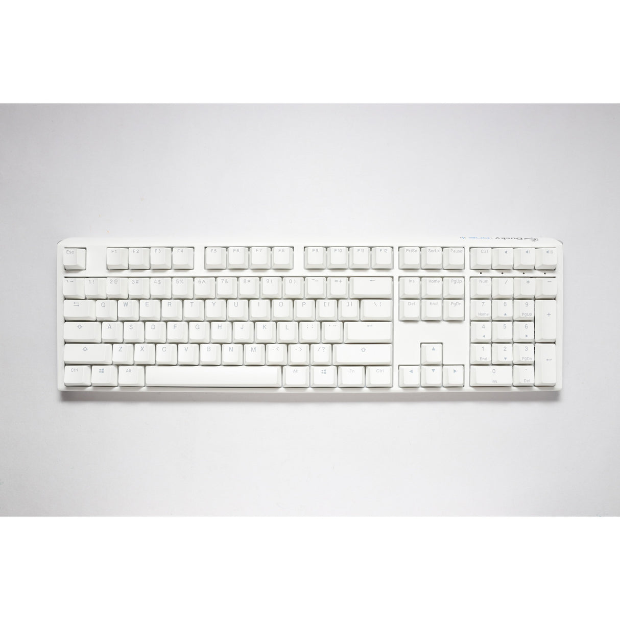 Clavier mécanique RVB blanc pur classique Ducky One 3 (blanc, disposition américaine (qwerty), cerise mx speed silver, 100 %, LED RVB, pbt double-shot, remplaçable à chaud, mécanique charlatan)