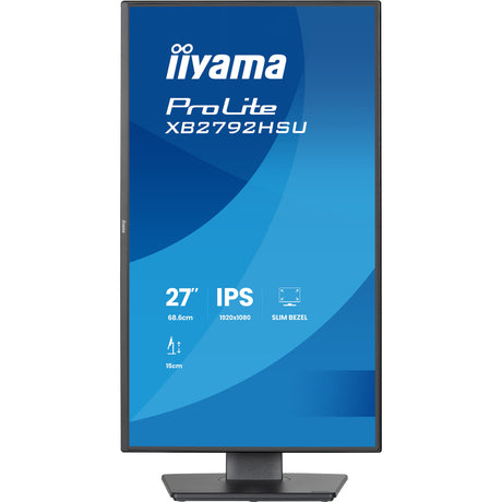 Moniteur Iiyama prolite xb2792hsu-b1 27 (noir (mat), HDMI, port d'affichage, 2x USB-A, USB-B, 120 Hz)