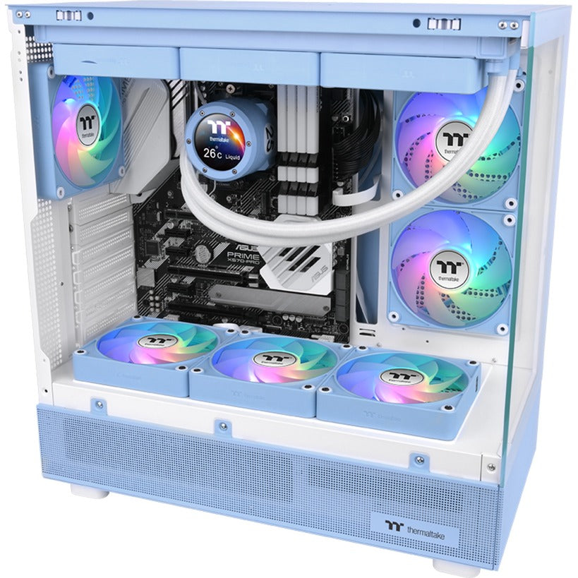 Thermaltake ct120 ex reverse argb sync pc cooling fan hydrangea blue (3-fan pack) case fans (lichtblauw, 3 stuks, 120 x 120 x 25 mm, pwm)