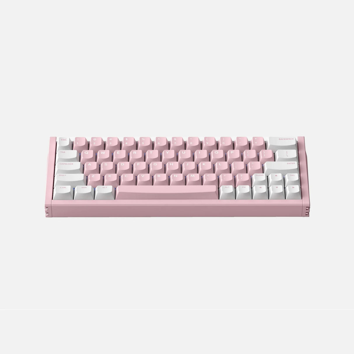 Iqunix ez63 clavier de jeu à interrupteur magnétique rose (blanc, disposition américaine (qwerty), gateron jade pro, 60 %, rgb, touches pbt double shot)