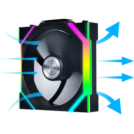 Lian Li Uni Fan SL120 Ventilateurs de boîtier RVB sans fil (noir, 3 pièces, 120 x 124,5 x 28 mm, PWM)