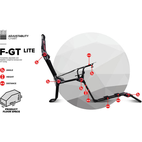 Simulateur de course pliable Next Level Racing F-GT Lite (noir rouge)