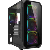 Boîtier tour midi Sharkoon ak5g rgb (noir | 2x usb-a | 1x usb-c | rgb | verre trempé)
