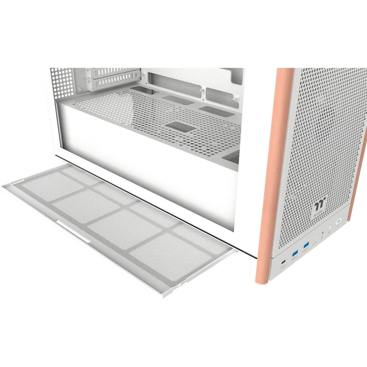 Thermaltake s370 ws snow midi tower behuizing (wit | 2x usb-a | 1x usb-c | tempered glass)