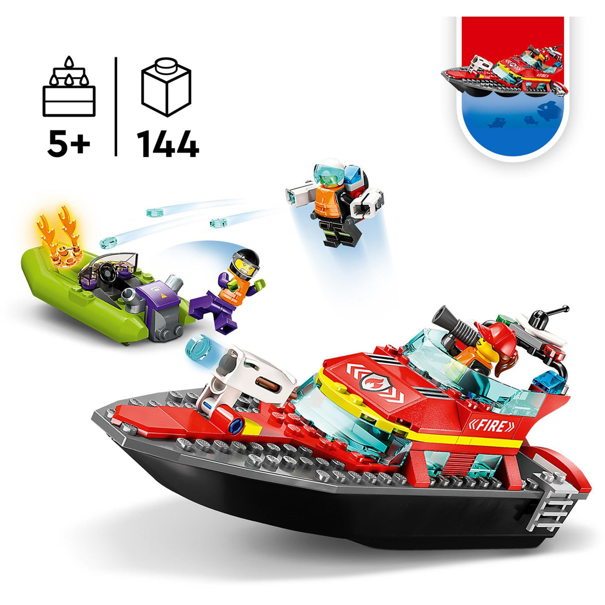 Jouet de feu de bateau de sauvetage Lego City pour enfants - 60373