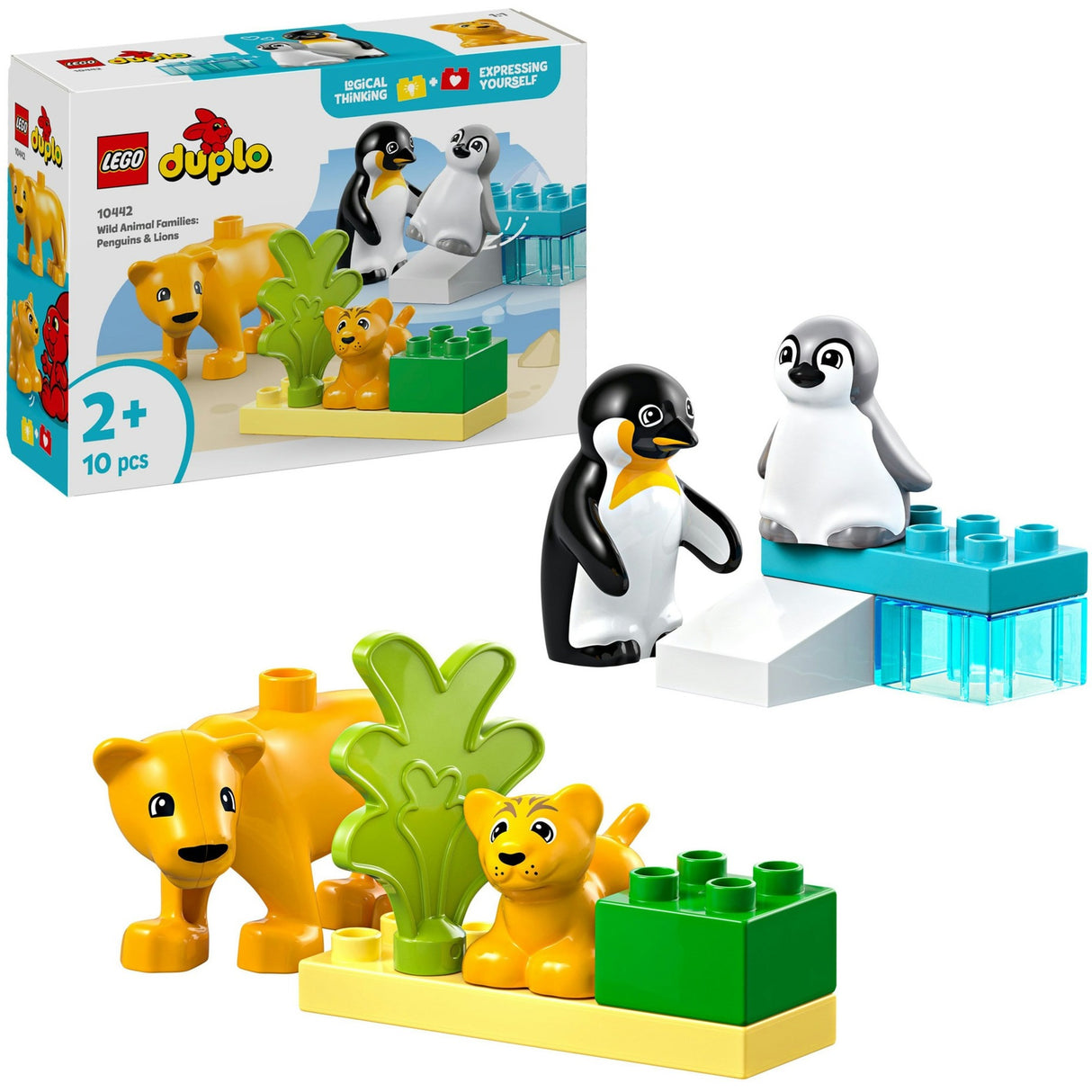 Lego duplo 10442 familles d'animaux sauvages pingouins et lions